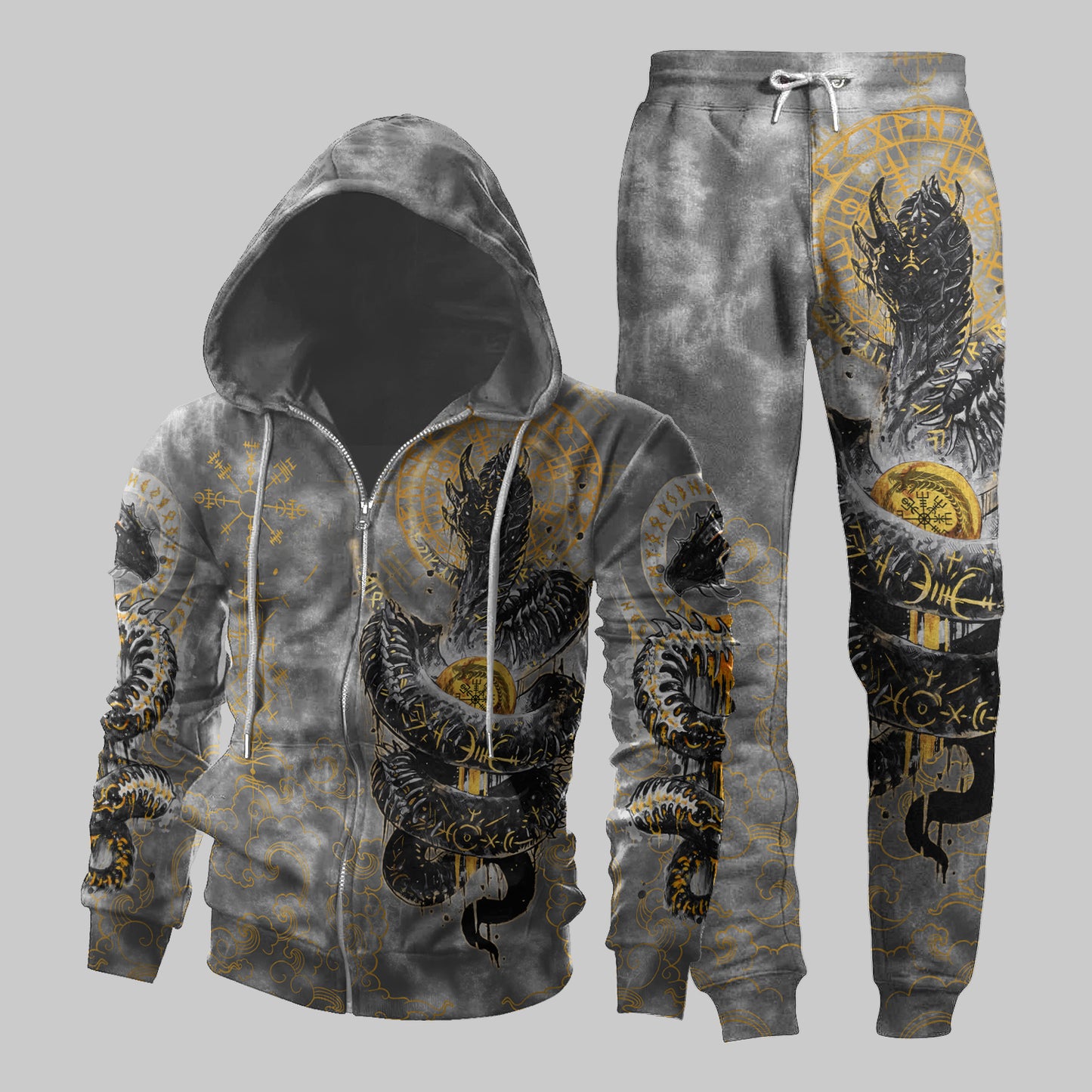 Golden Jormungandr - Viking Hoodie Set