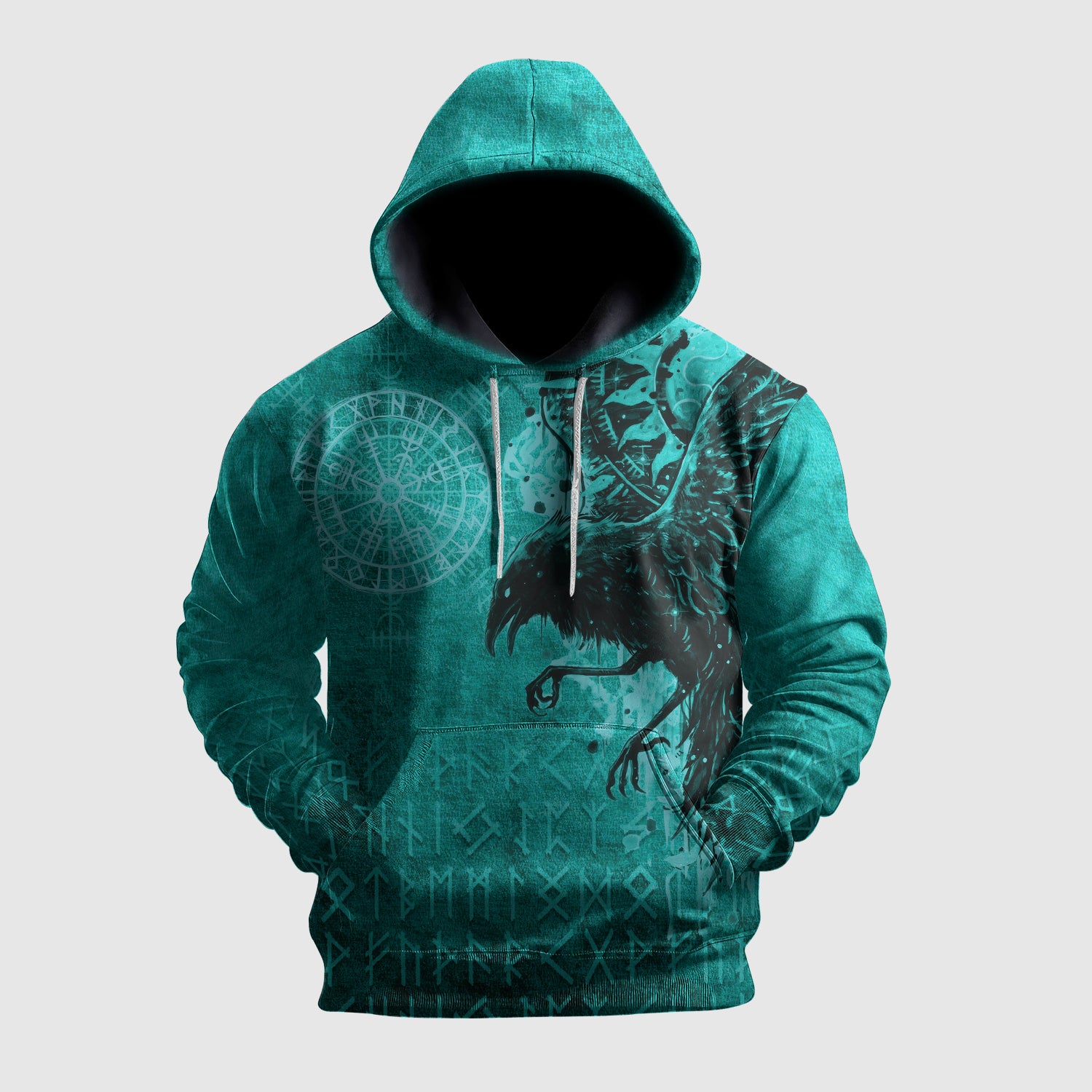 Runes Viking Hoodie Sweatshirt Vegvisir Viking Compass Hoodie