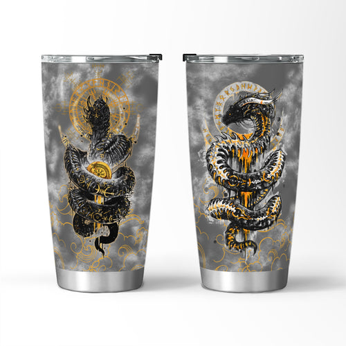 Golden Jormungandr - Viking Tumbler