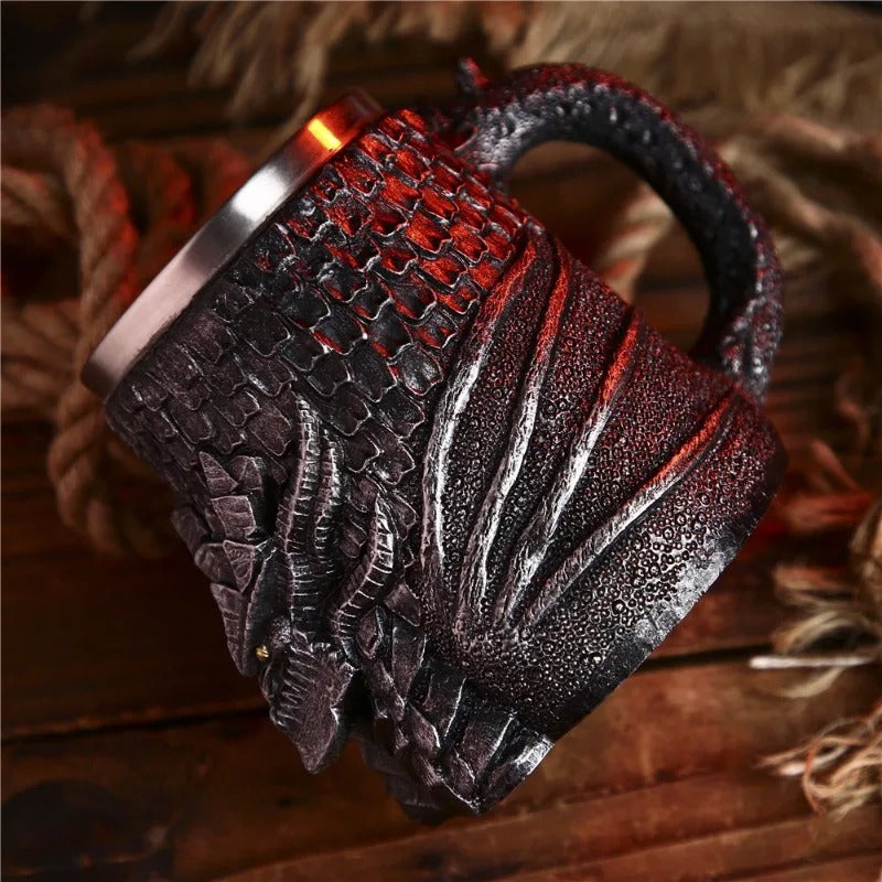 Retro Viking Dragon Beer Mug