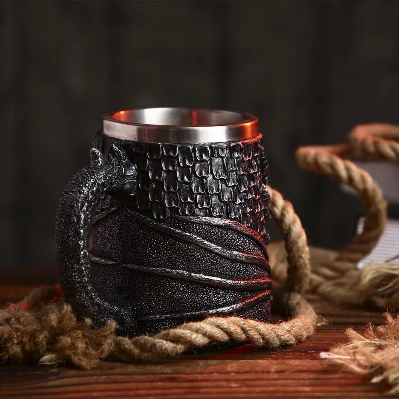 Retro Viking Dragon Beer Mug