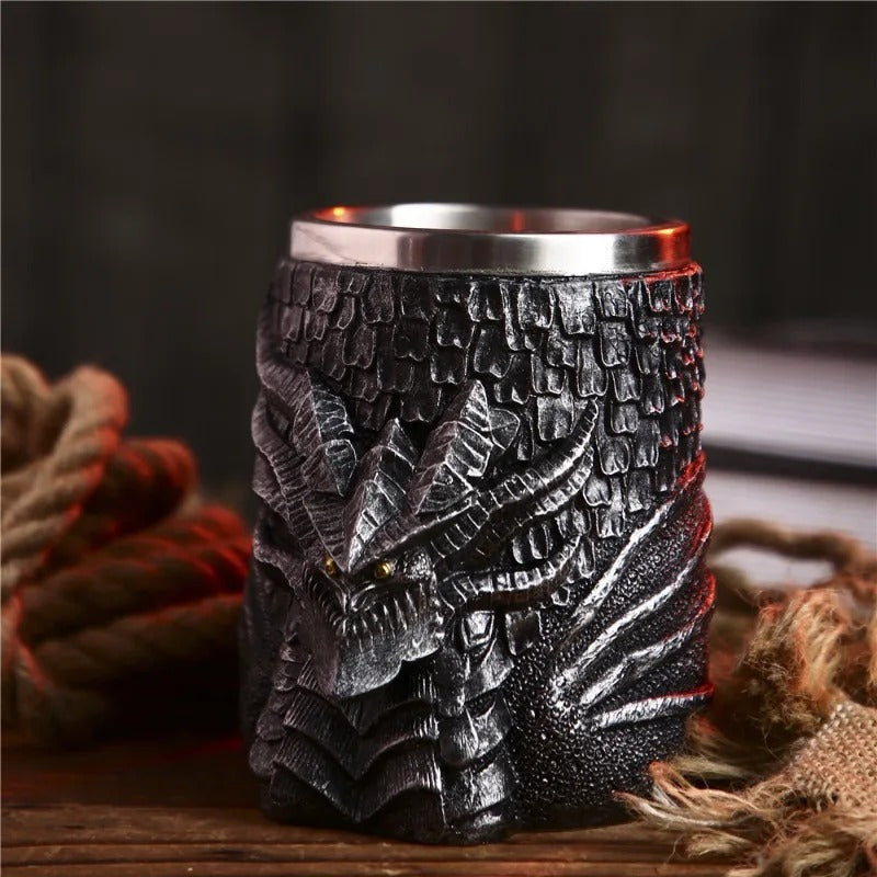 Retro Viking Dragon Beer Mug