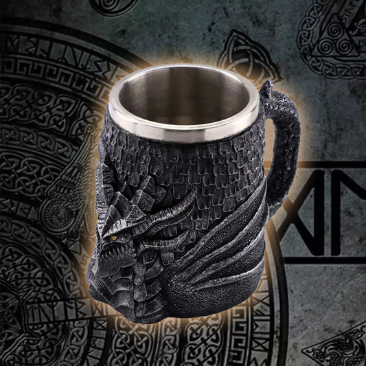 Retro Viking Dragon Beer Mug