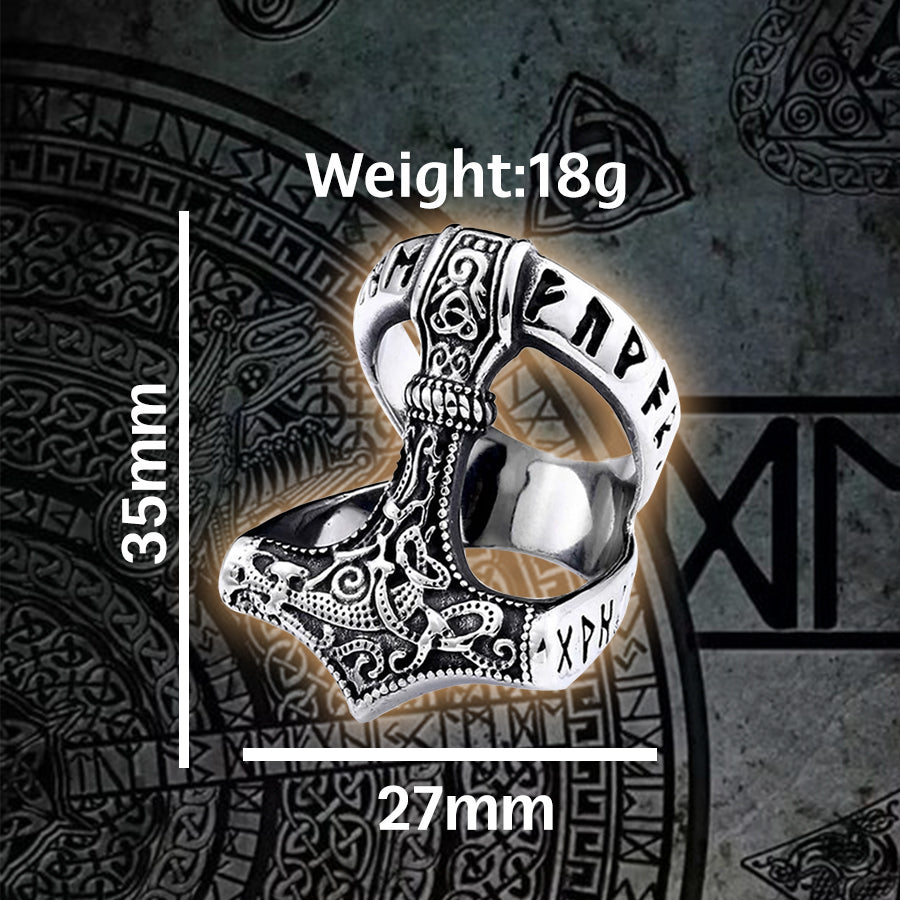 Odin's Hammer Viking Ring