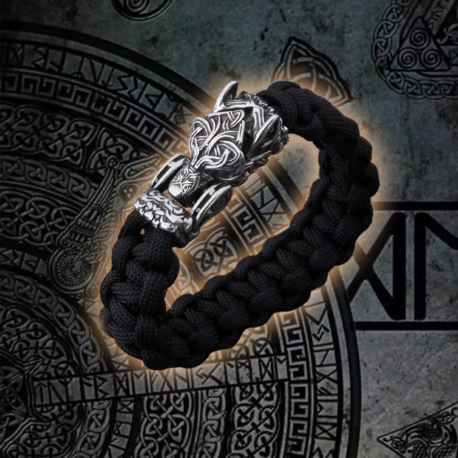 Fenrir Wolf Paracord Bracelet