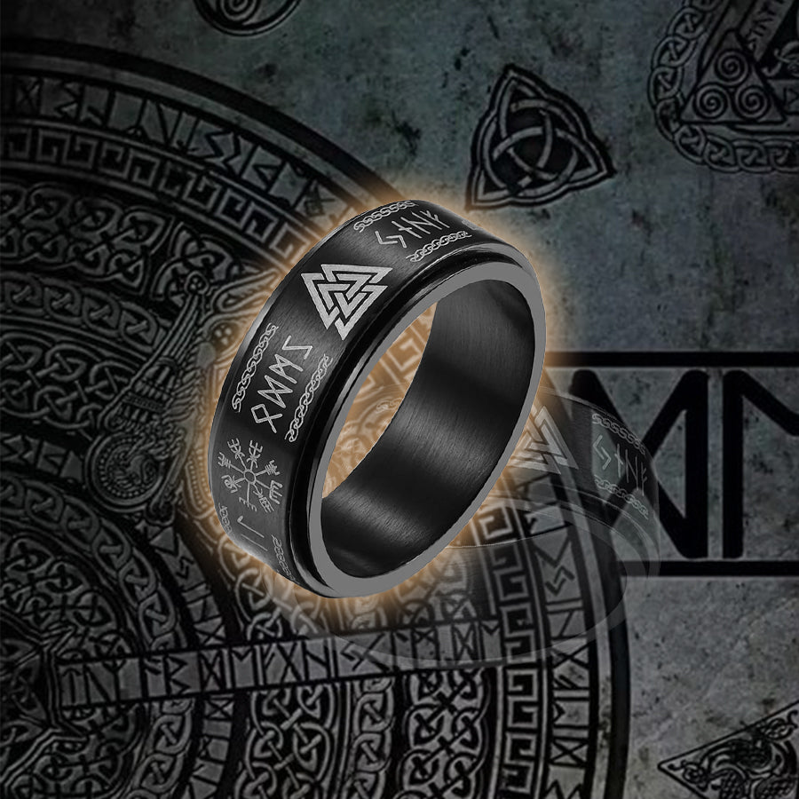 Nordic Rune Spinner Ring