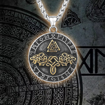 Odin's wolves Runic Necklace