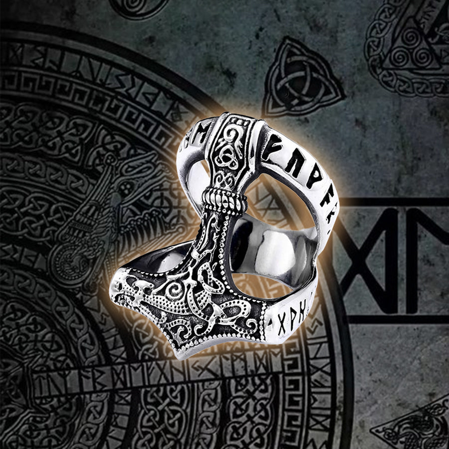 Odin's Hammer Viking Ring