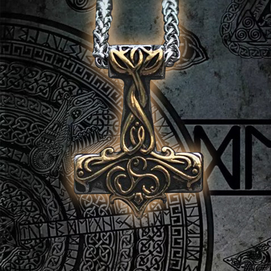 Thor's Hammer Mjolnir with Celtic Carving