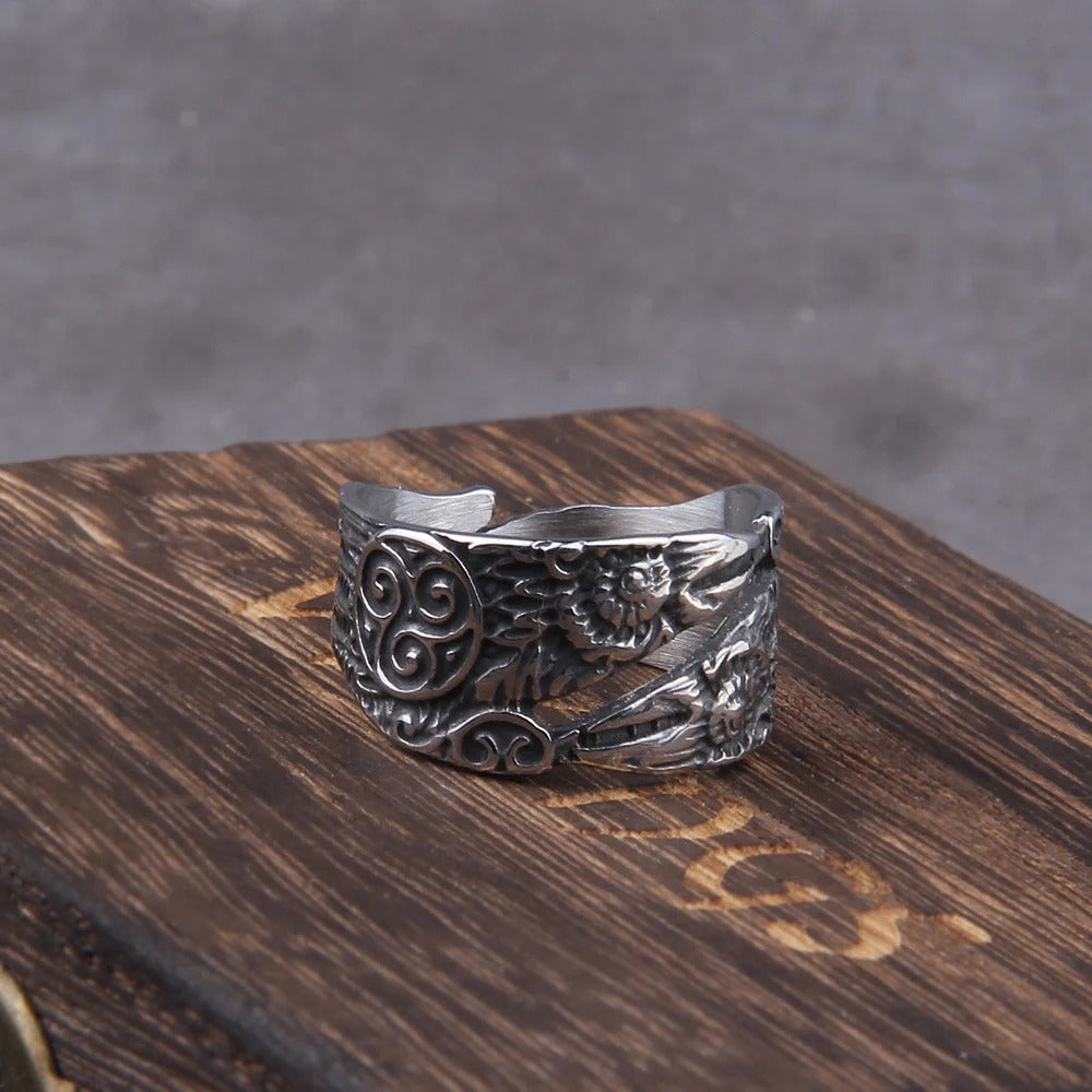 Vintage Raven Viking Ring