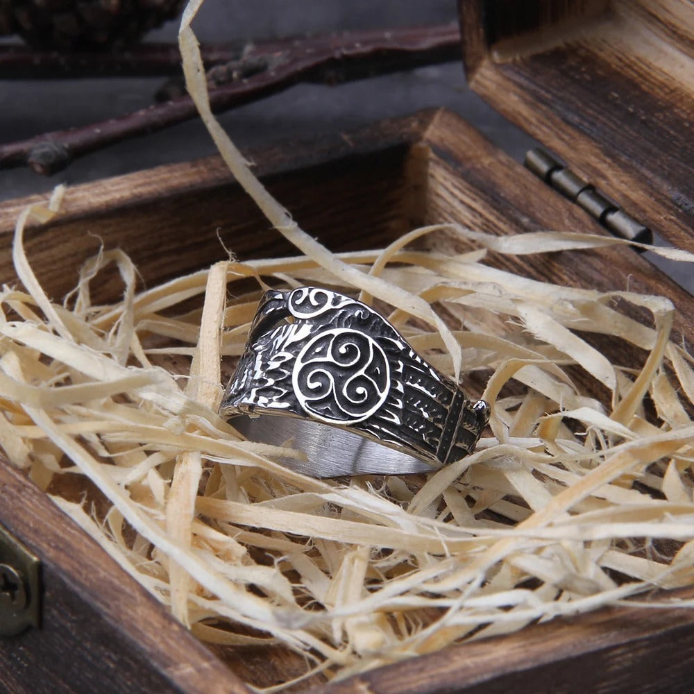 Vintage Raven Viking Ring