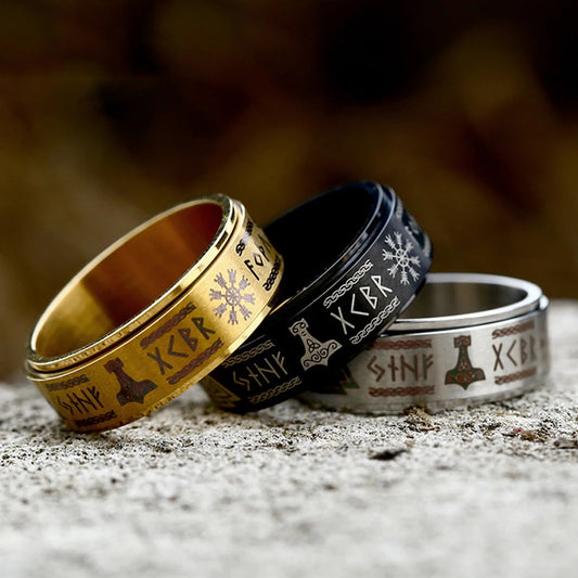 Nordic Rune Spinner Ring