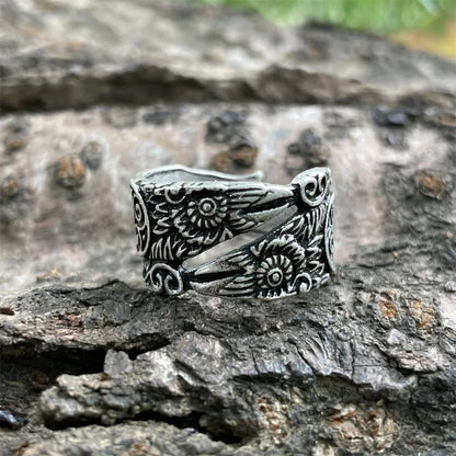 Vintage Raven Viking Ring