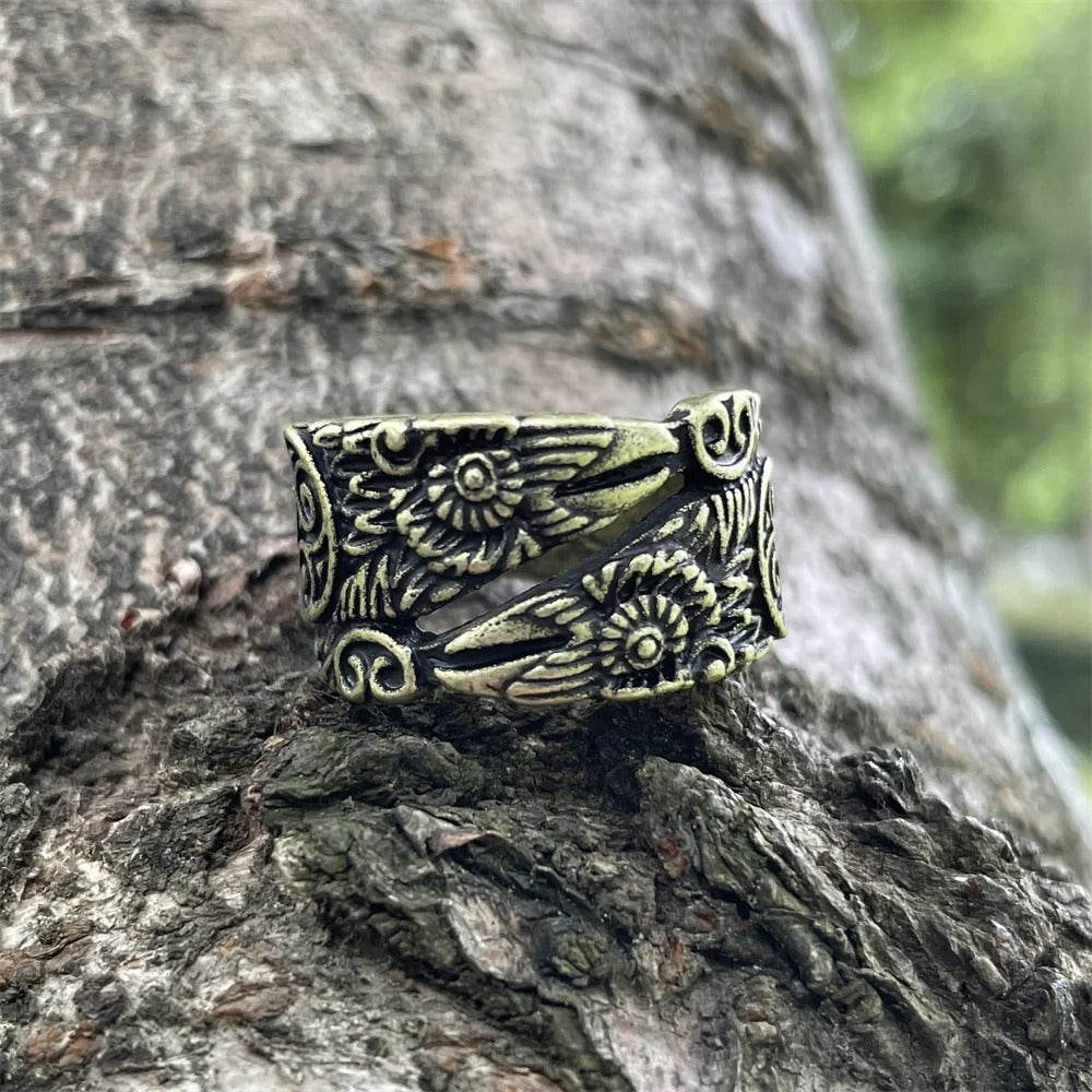 Vintage Raven Viking Ring