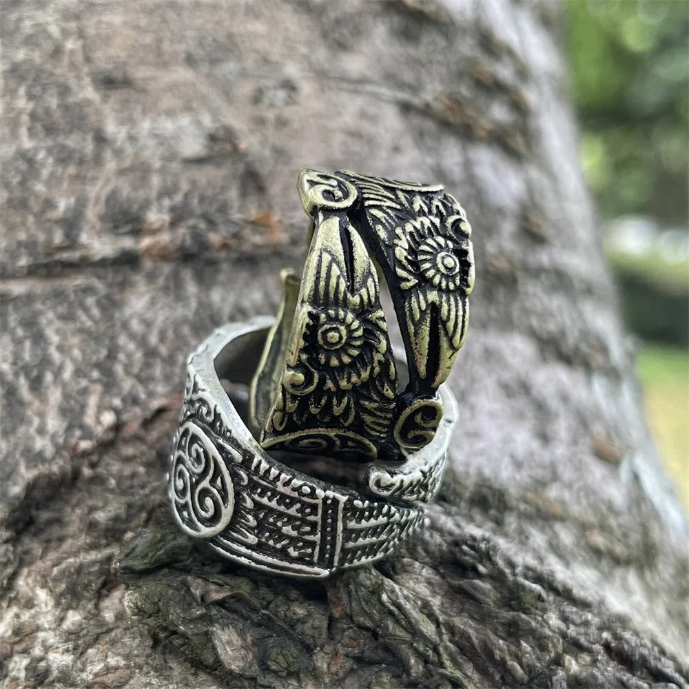 Vintage Raven Viking Ring