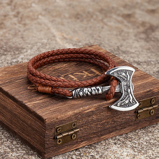 Vikings Axe Wristband Raven Bracelets