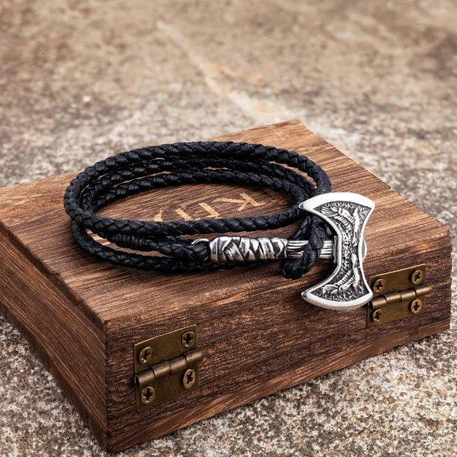 Vikings Axe Wristband Raven Bracelets