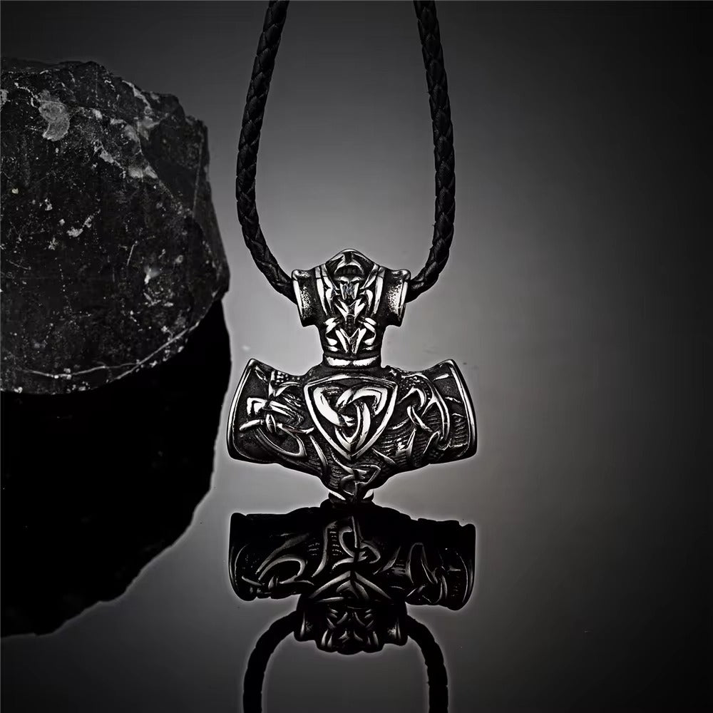 Thor's Hammer Viking Anchor Necklace