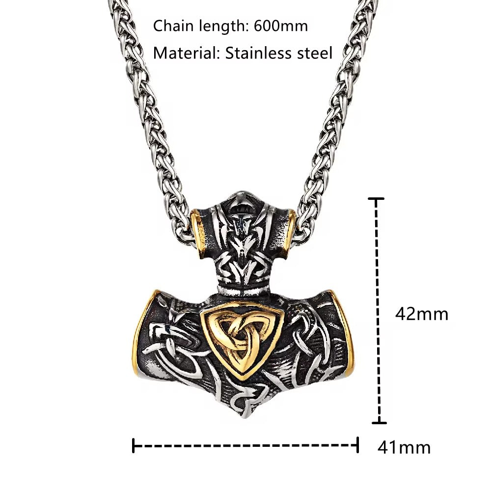 Thor's Hammer Viking Anchor Necklace