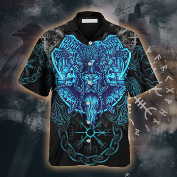 Viking King Blue Art – Hawaii Shirt