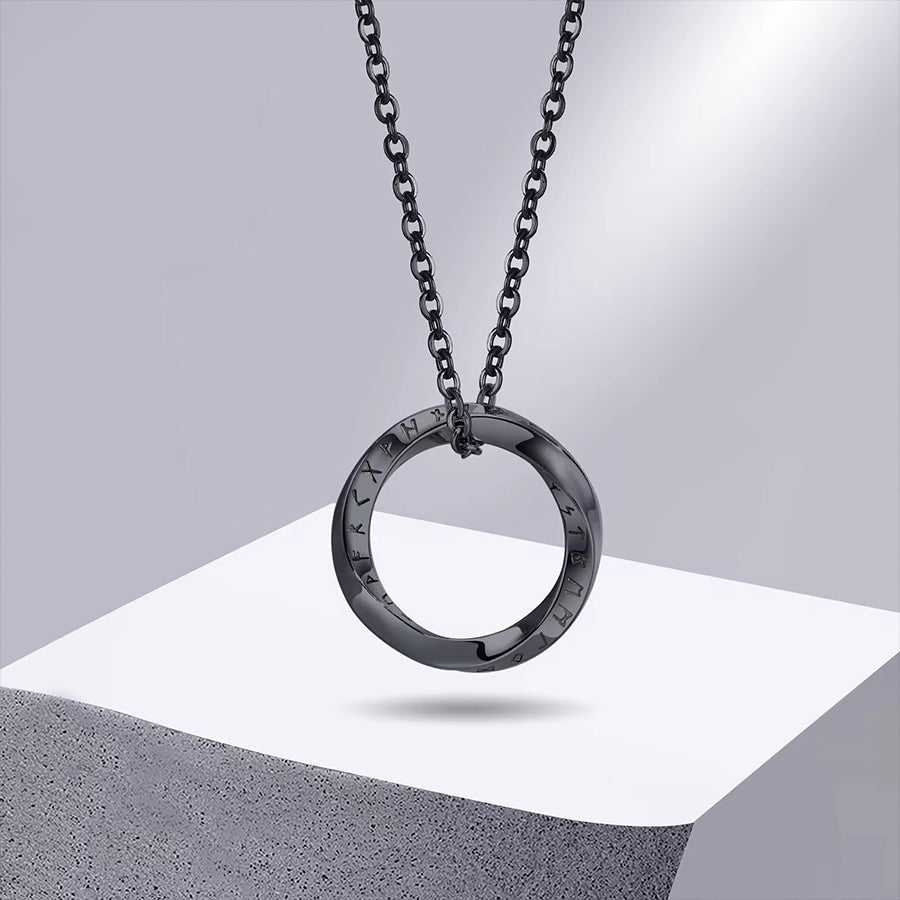 Viking Mobius Round Pendant Necklace