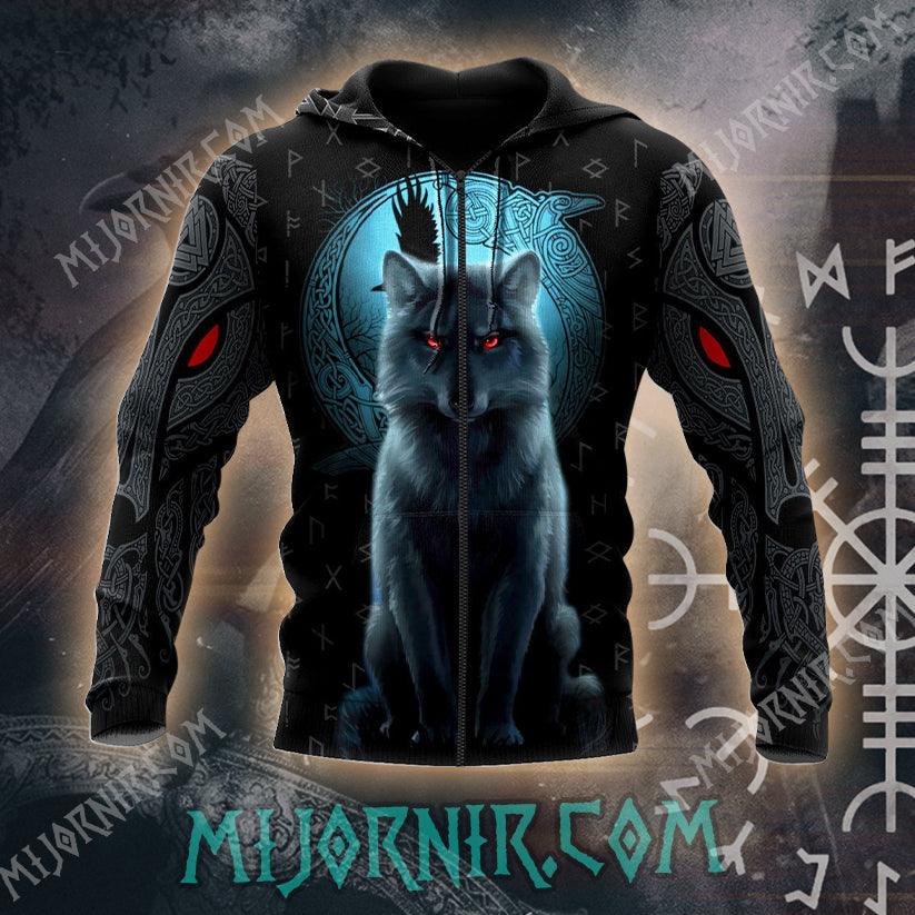 Viking Wolf Hoodie - All Over Print