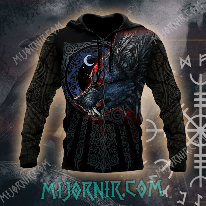 Viking Wolf Hoodie - All Over Print