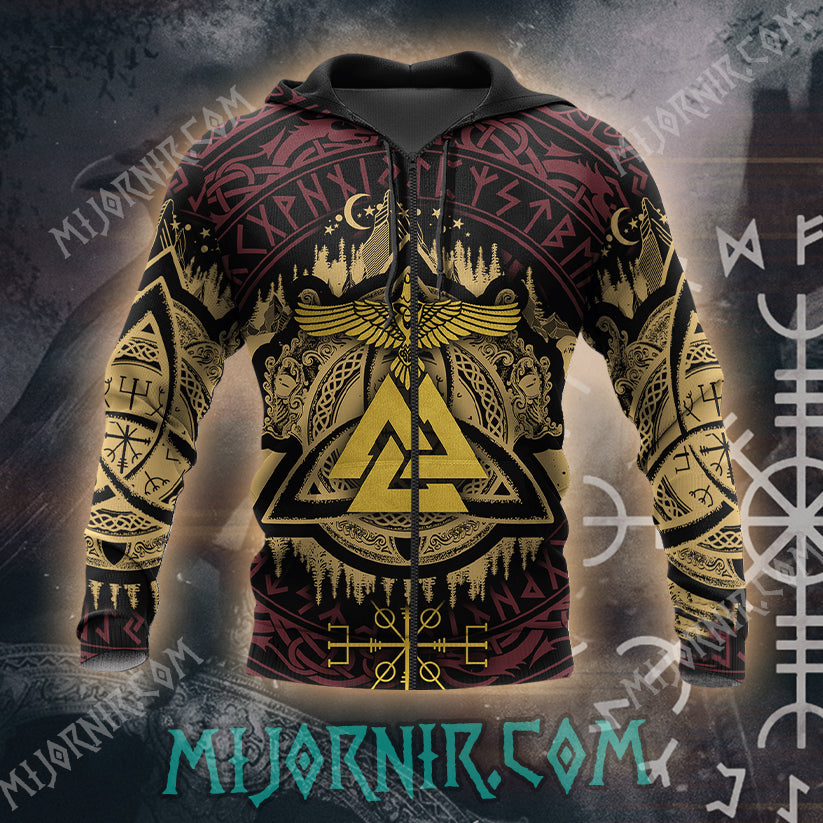 Valknut & Raven Hoodie - All Over Print