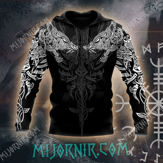 Nordic Wolf Guardian Hoodie - All Over Print