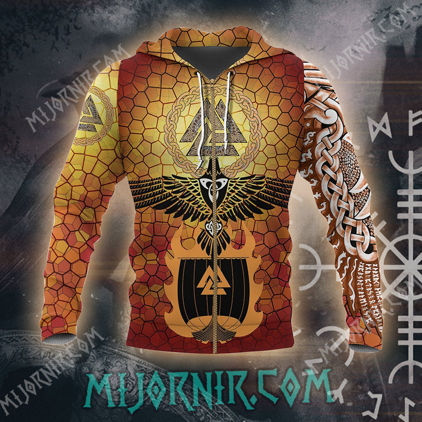 Valknut & Raven Hoodie - All Over Print