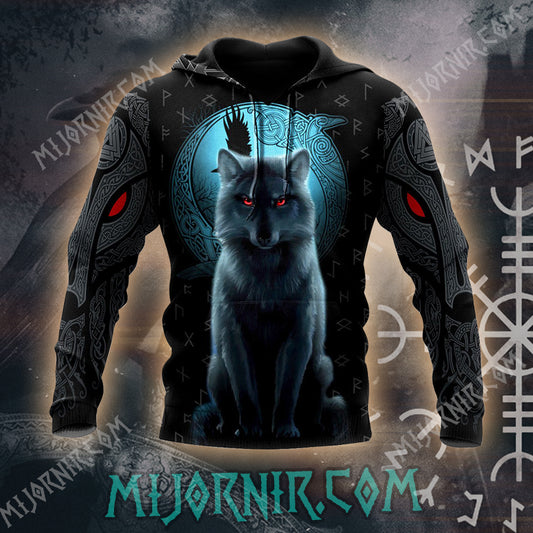 Viking Wolf Hoodie - All Over Print