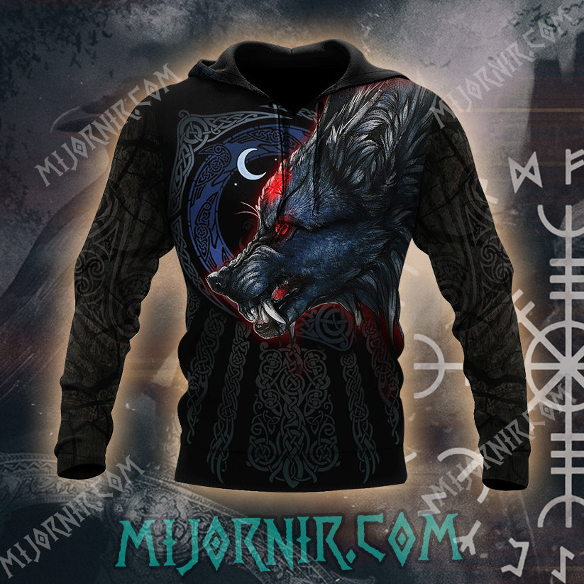 Viking Wolf Hoodie - All Over Print