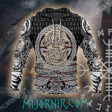 Viking Dragon Emblem Hoodie - All Over Print