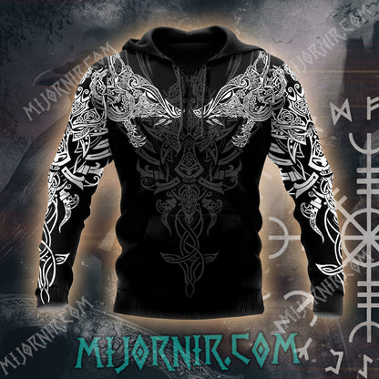 Nordic Wolf Guardian Hoodie - All Over Print