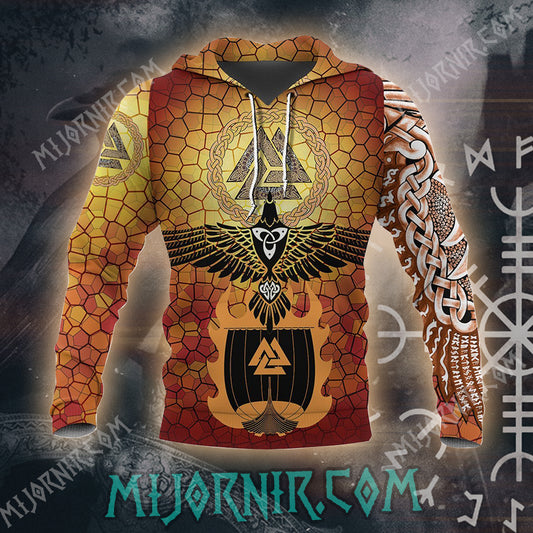 Valknut & Raven Hoodie - All Over Print