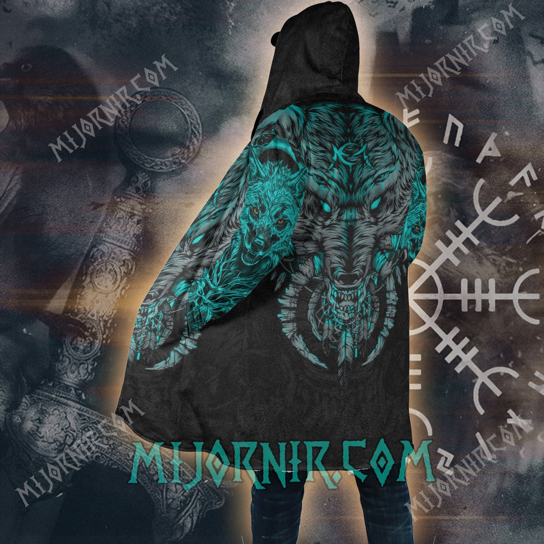 Fenrir's Shadow - Viking Hooded Cloak