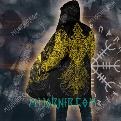 Odin's Raven Guardian - Viking Hooded Cloak