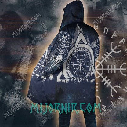 Valknut & Vegvisir - Viking Hooded Cloak