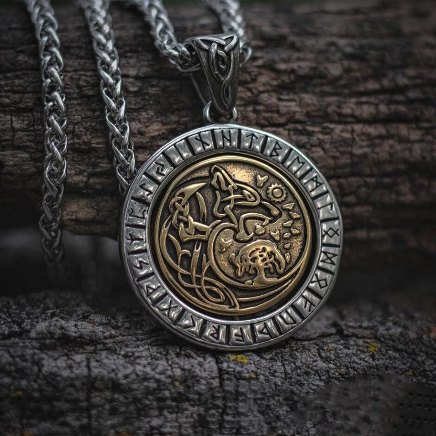 Fenrir Wolf Runic Necklace