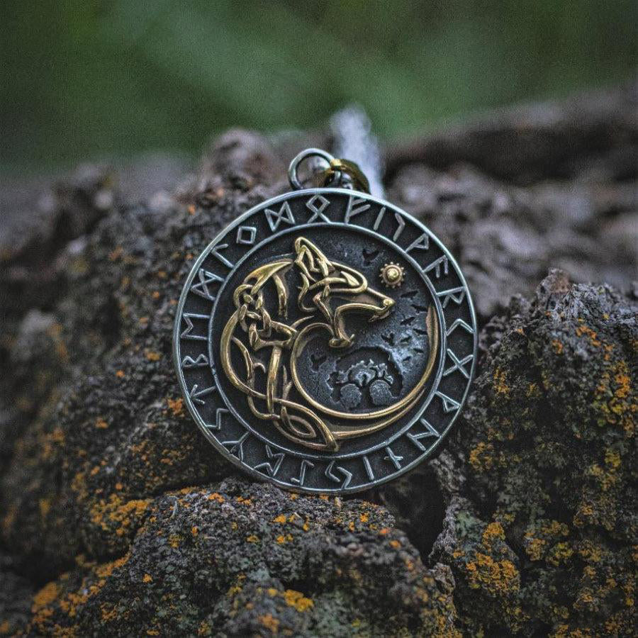 Fenrir Wolf Runic Necklace