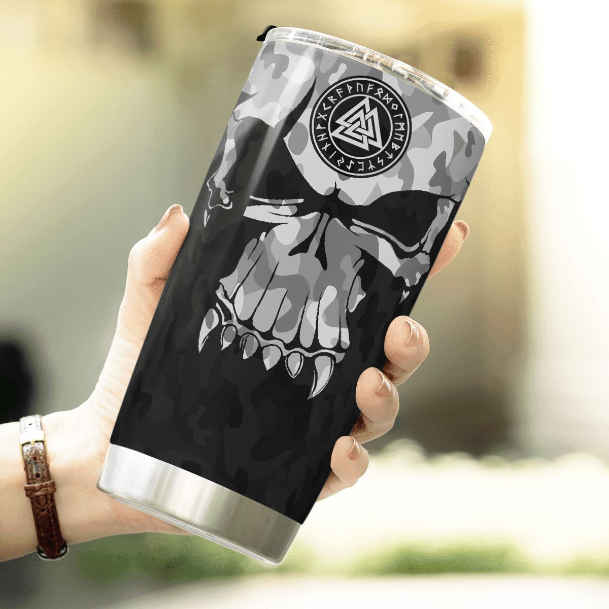 Viking Skull Camo Tumbler | Viking Tumbler | Myvikinggear Store