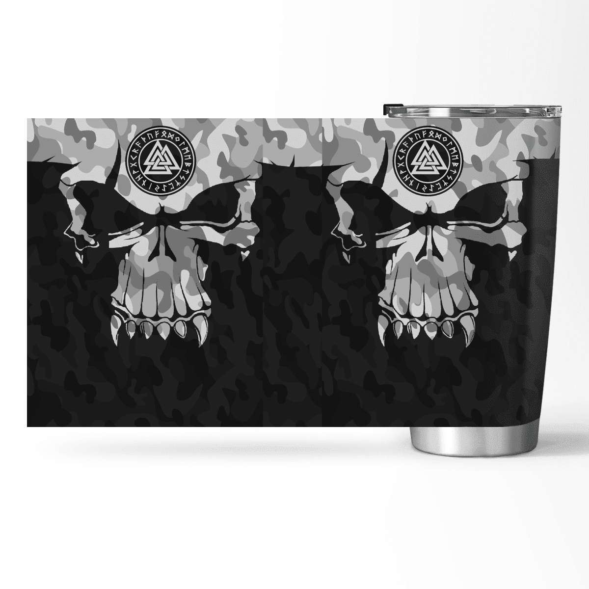 Viking Skull Camo Tumbler | Viking Tumbler | Myvikinggear Store