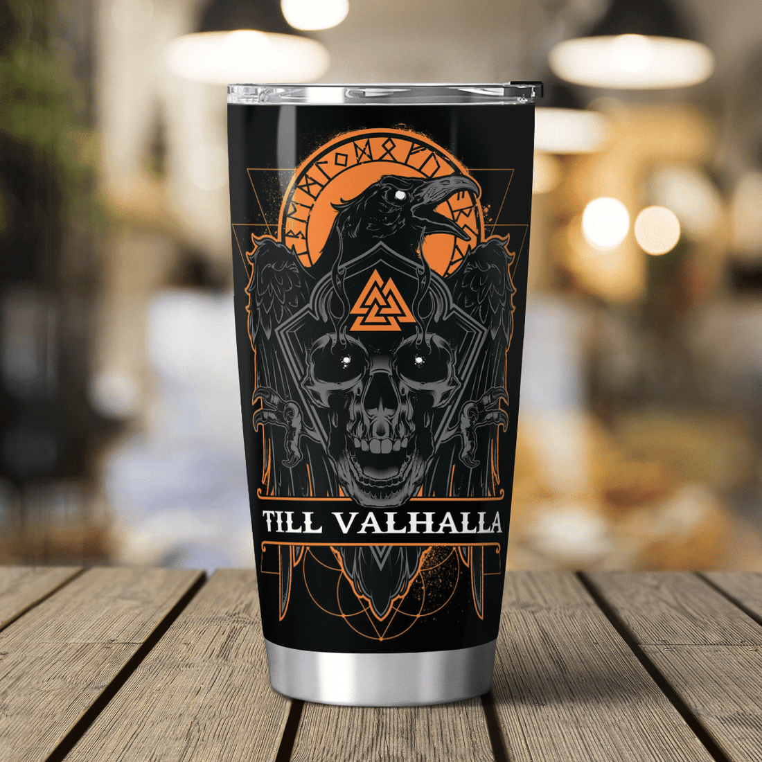 Till Valhalla - Raven Viking - Viking Tumbler - Myvikinggear Store