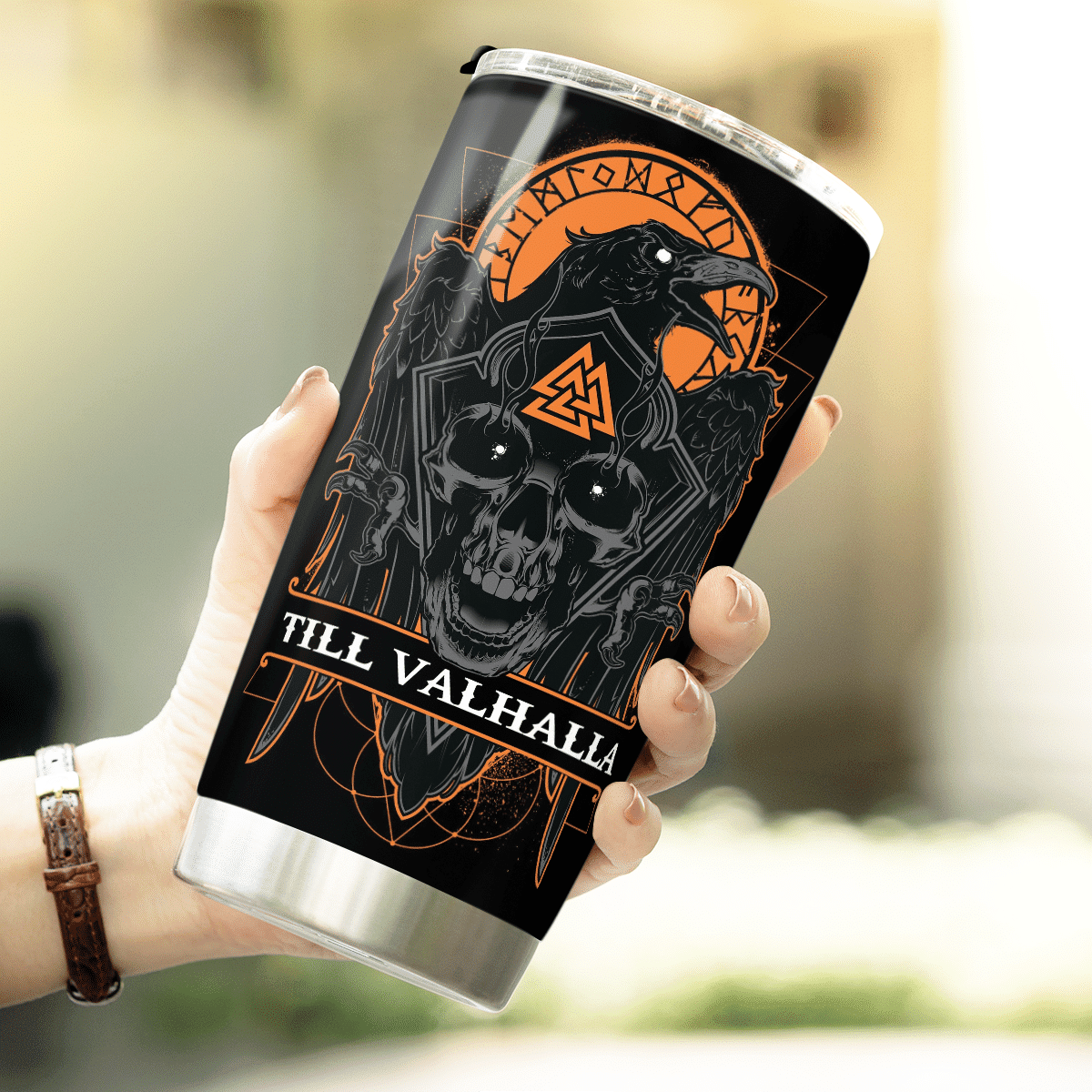 Till Valhalla - Raven Viking - Viking Tumbler - Myvikinggear Store