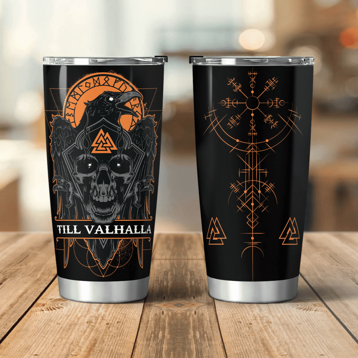 Till Valhalla - Raven Viking - Viking Tumbler - Myvikinggear Store