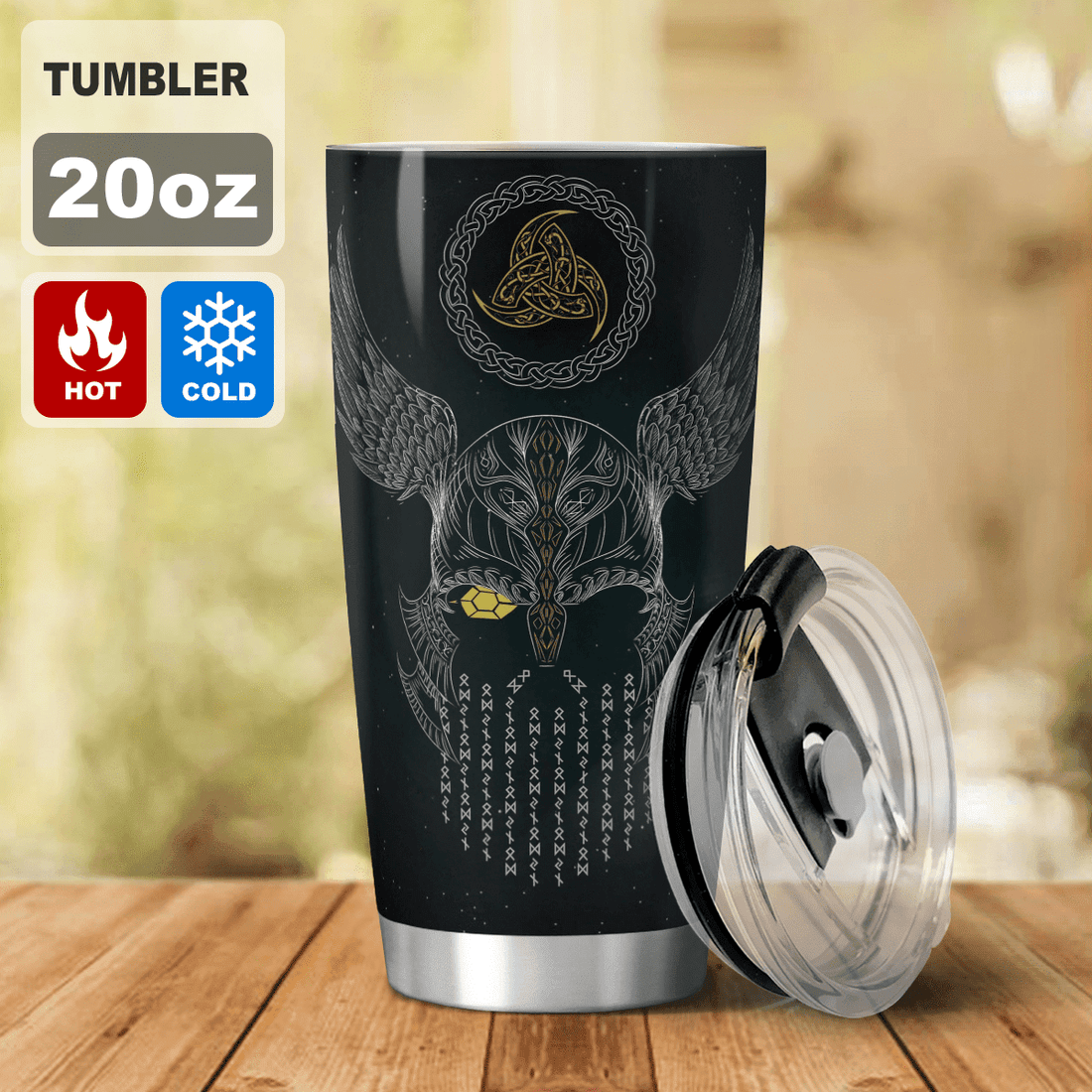 Odin And Wolf Tumbler | Viking Tumbler | Myvikinggear Store