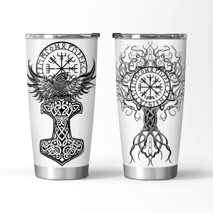 Raven Viking - Yggdrasil Tree - Viking Tumbler - Myvikinggear Store