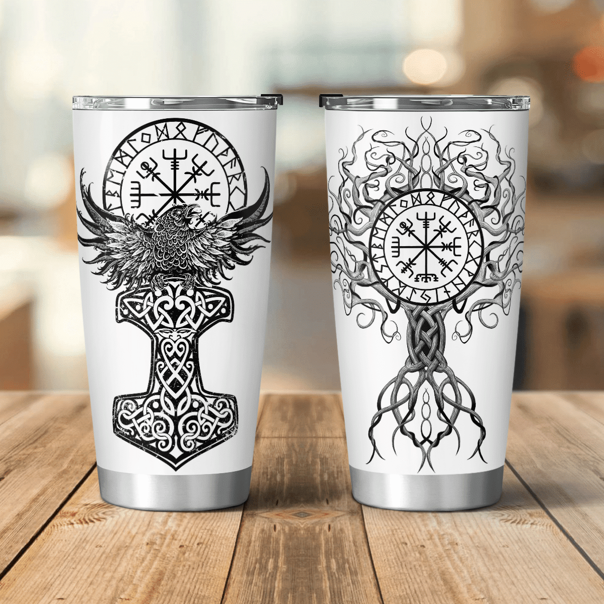 Raven Viking - Yggdrasil Tree - Viking Tumbler - Myvikinggear Store