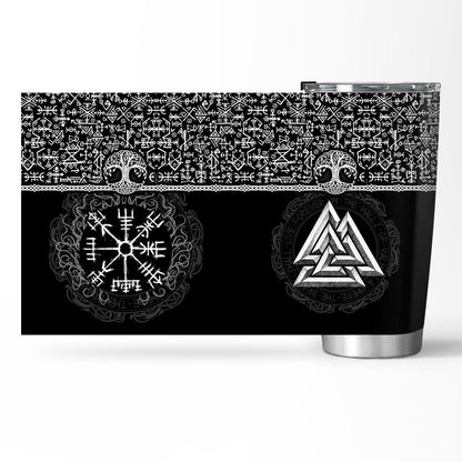 Vegvisir And Valknut - Viking Tumbler - Myvikinggear Store