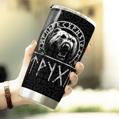 Viking Bear And Raven Tumbler | Viking Tumbler | Myvikinggear Store